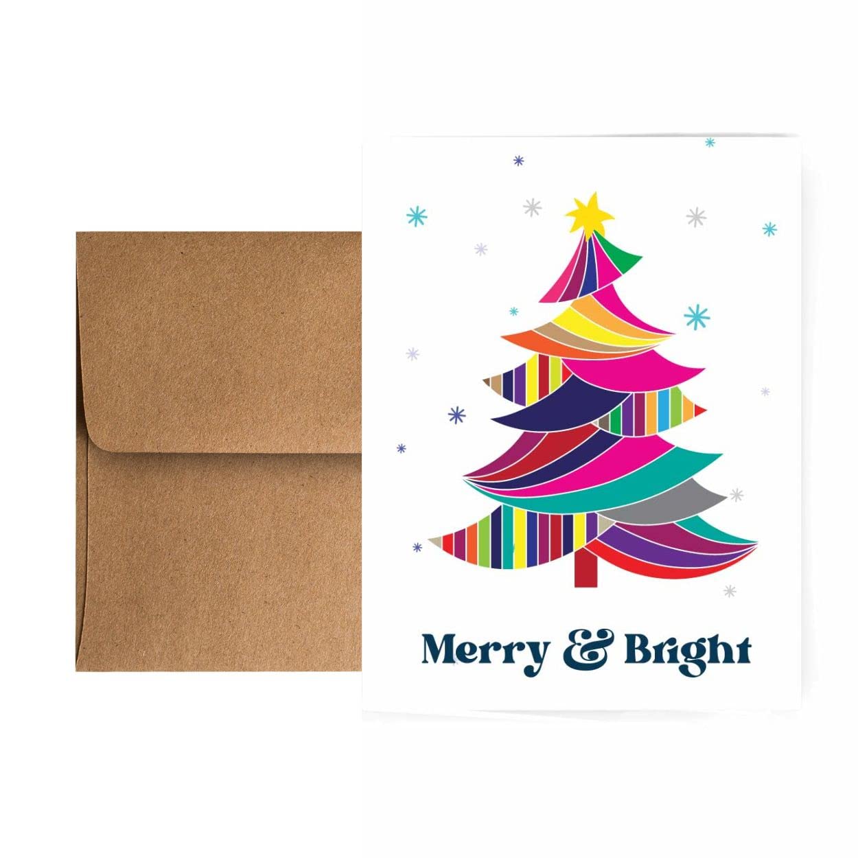 Paper Frenzy Künstlerische Weihnachtskarten, mit Umschlägen aus Kraftpapier, bunt, 25 Stück