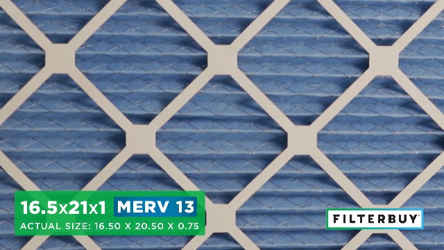 Image of Filterbuy 16.5x21x1 Air Filter MERV 13 Smoke & Allergy Defense (4-Pack) | Electrostatic Pleated HVAC AC Furnace Filters Replacement, Made in USA (Actual Size: 16.50 x 20.50 x 0.75)