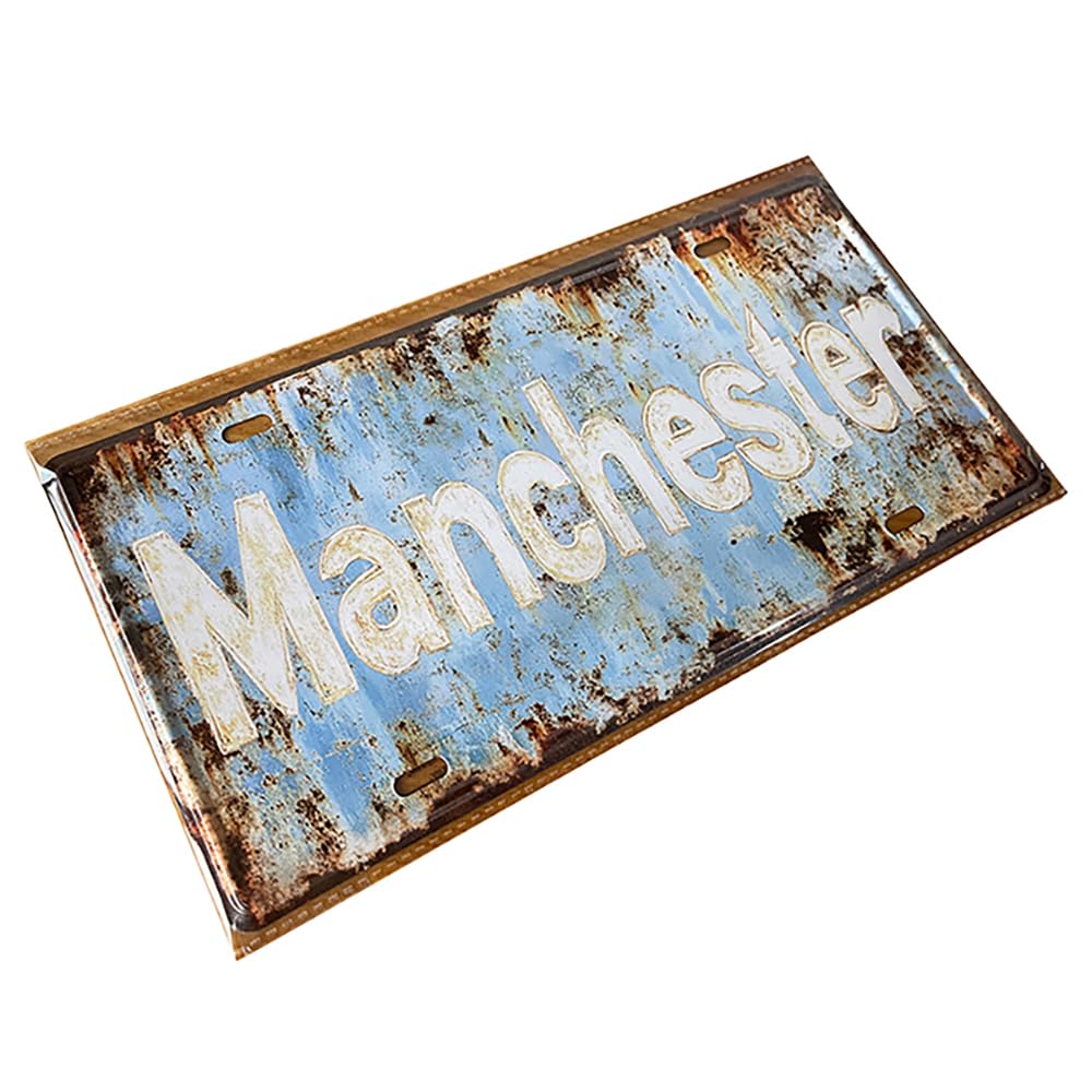Vintage Metal City Sign England landmark Metal Plaque Manchester