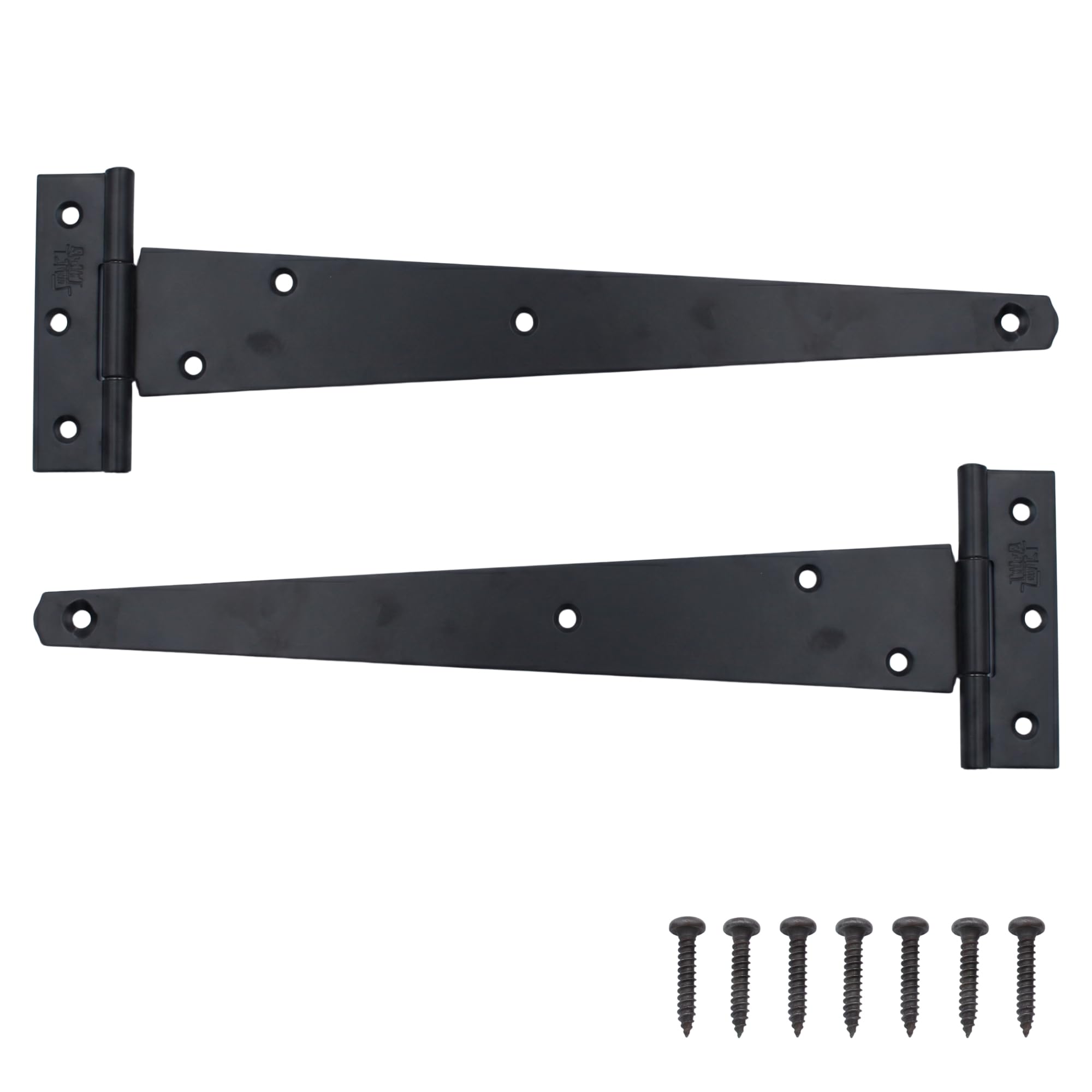 Keypak 2 Pack 300mm (12") T-Hinges Black Japanned, Metal Tee Hinges with Rustproof Coating, Ideal for Wooden Gates, Barn, Garage & Shed Doors
