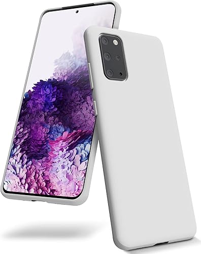 GOOSPERY Funda de silicona líquida para Samsung Galaxy S20 Plus (2020) Jelly Rubber Bumper Case con forro de microfibra suave, color piedra