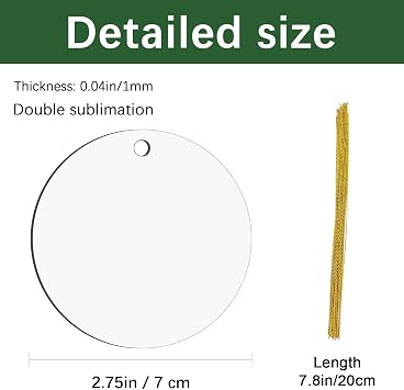 32 pcs Metal Sublimation Ornament Blanks,Christmas Ornaments Sublimation Christmas Ornament Blanks for Christma Tree Decor Blank Ornaments,DIY Handmade Crafts Double Sided Sublimation Ornaments