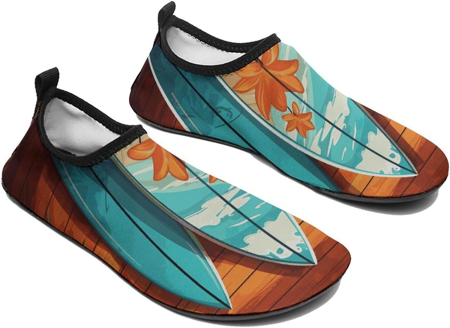 Water Shoes for Women Men Swim Beach Shoes Quick Dry Barefoot Aqua Shoes Surfboard on Wooden Sport Shoes Hiking Shoes 13/14men