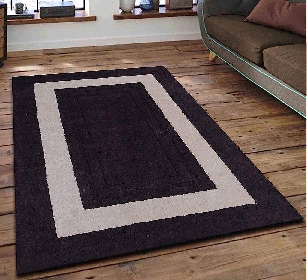 Woolen Carpet for Your Home Embossed Handmade Export Quality Tuffted Pure Woollen Thick Geometrical Carpet for Living Room, Bedroom,etc. Size (2 * 6) / [60 * 180]