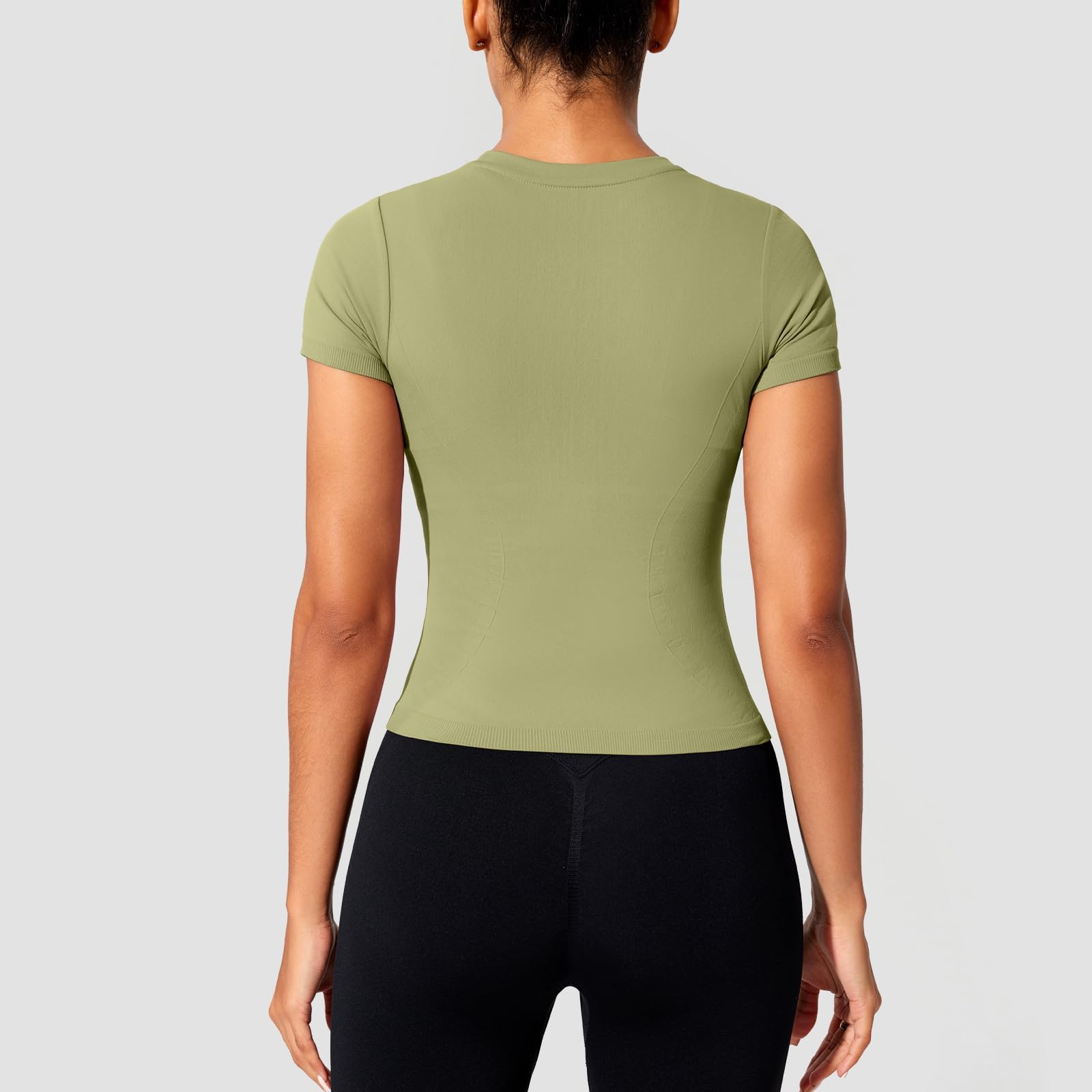 Camiseta Deportiva para Mujer de Manga Corta Transpirable Secado Rápido con Cuello Redondo para Yoga Fitness Running Gimnasio y Entrenamiento Diario Top Deportivo Elástico y Cómodo