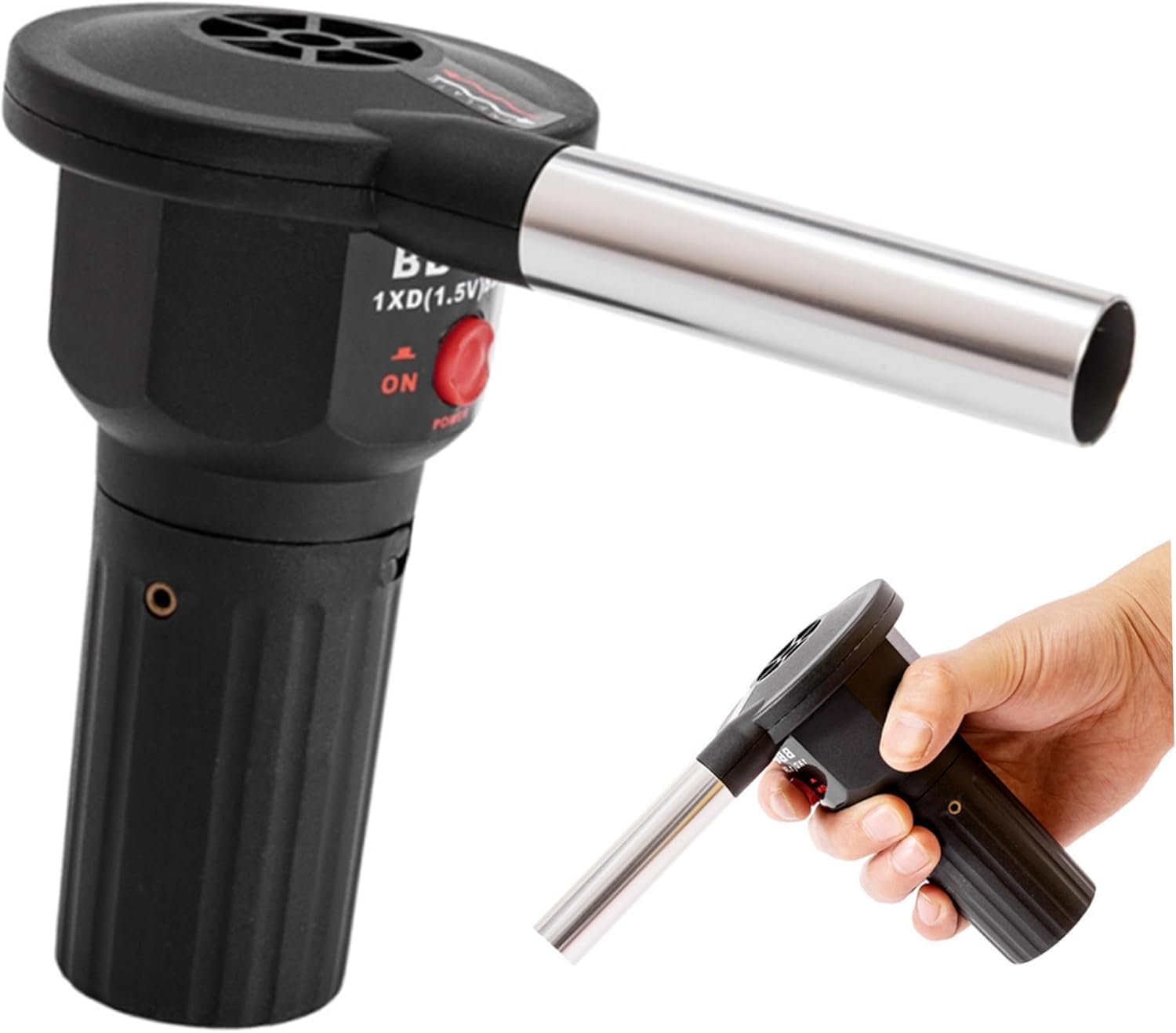 Ventilatore portatile per barbecue e campeggio, strumento a batteria per accendere la griglia a carbone, accessorio essenziale per picnic per cucinare all'aperto