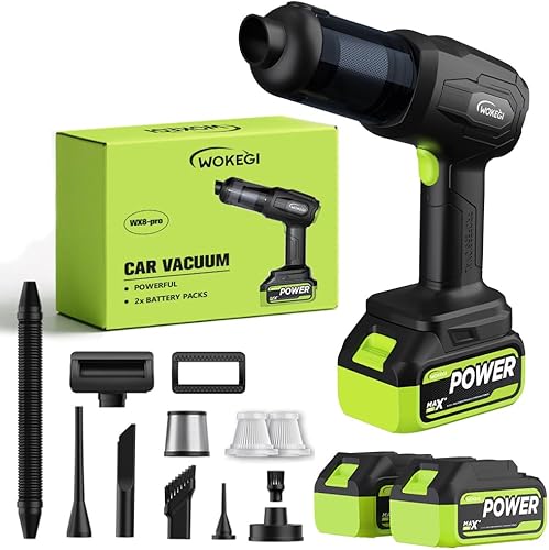 Aspiradora de mano inalámbrica para automóvil, aspiradora portátil con 40000 Pa de alta potencia y succión, potente plumero de mano 4 en 1, limpieza