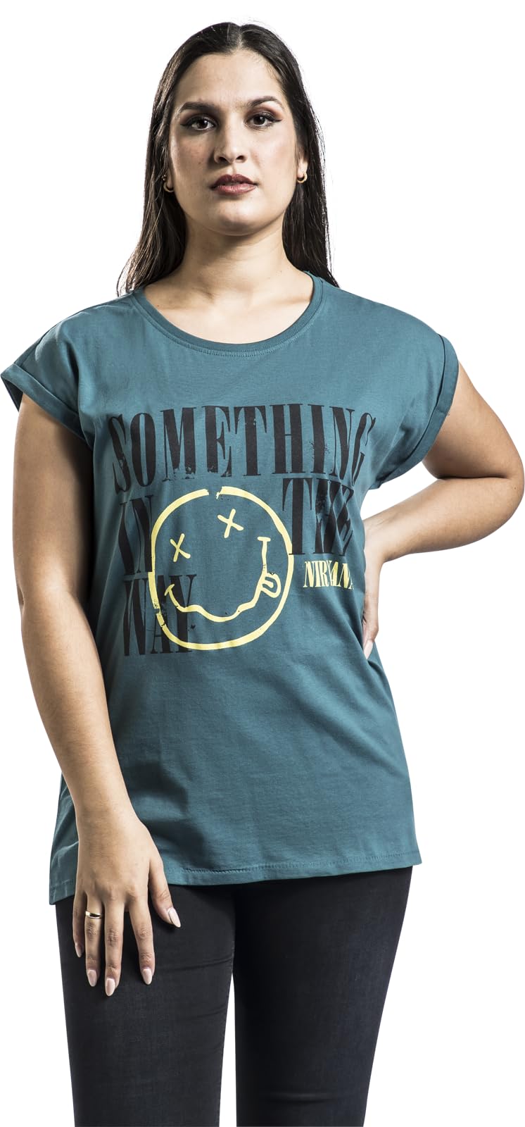 Nirvana Something In The Way Frauen T-Shirt blau Band-Merch, Bands