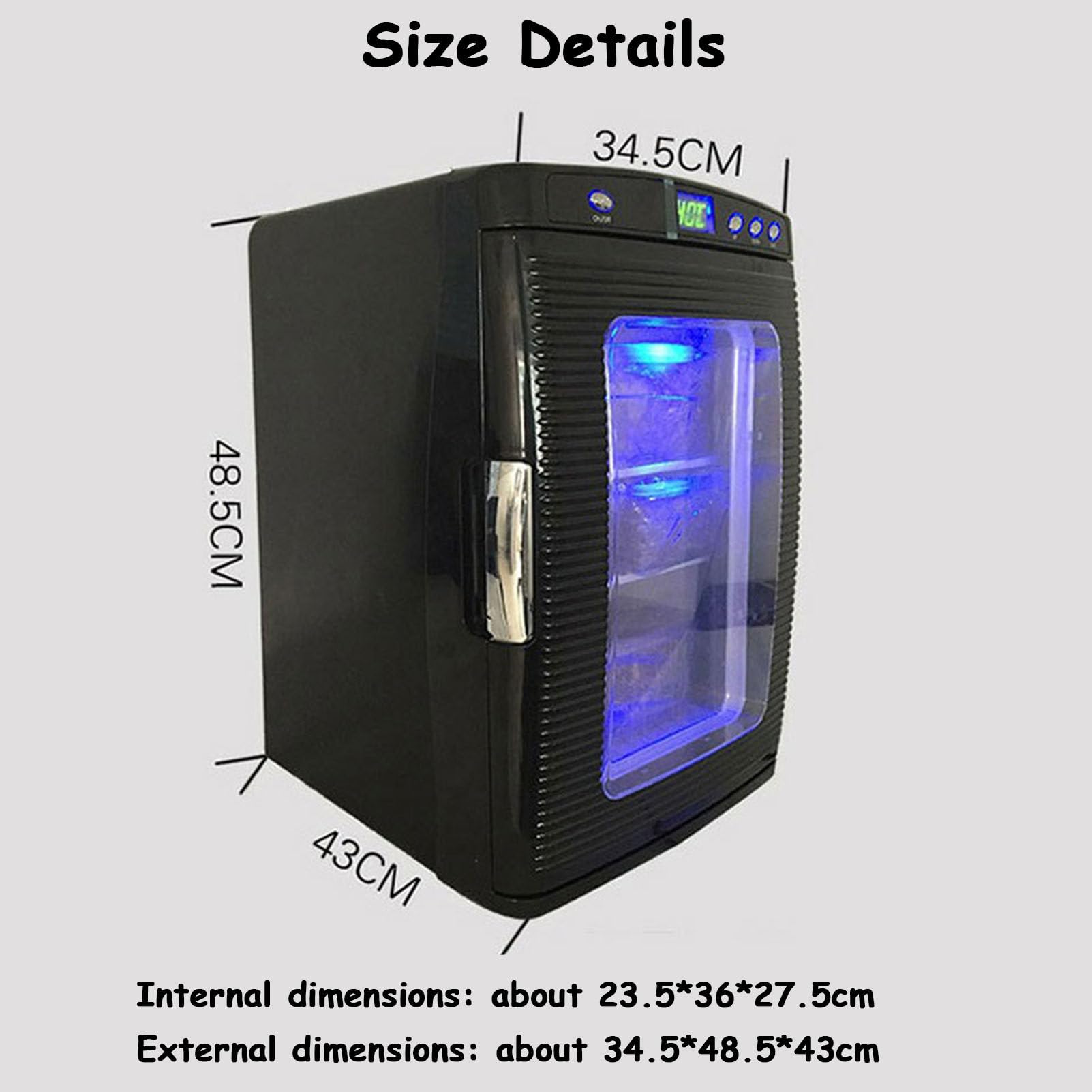 Incubadora de reptiles, incubadora de laboratorio científica, incubadora automática de 25 l, refrigeración y calefacción de 5 °C a 60 °C, criadero de cría de huevos de reptiles, trabajo,Black