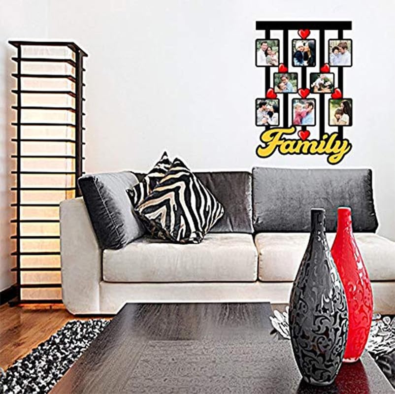 Image of Shri Kant Art Family Photo Frame Collage Wall Decor | Multi Photo Hanging Frame with Heart Design | Personalized Family Memories Display