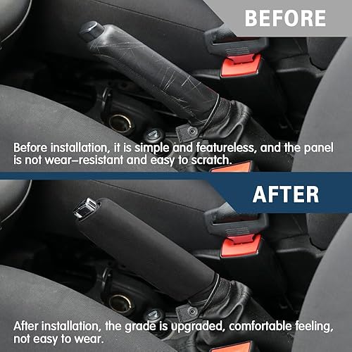 Miniatura 5 de Cubierta de freno de mano para coche, cubierta de palanca de cambios, cubierta de freno de mano de agarre cómodo, cubierta de freno de mano de