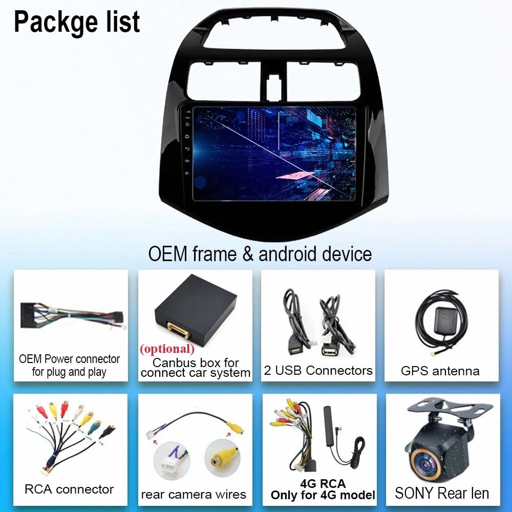 Radio Macchina Touch Screen per Chevrolet Classic Cruze 2009 Bluetooth, Ips Touchscreen Radio con Siri/Vocale/Gps Navigazione/Musica Online/Mirror Link, 8 Nucleo 4G+64G