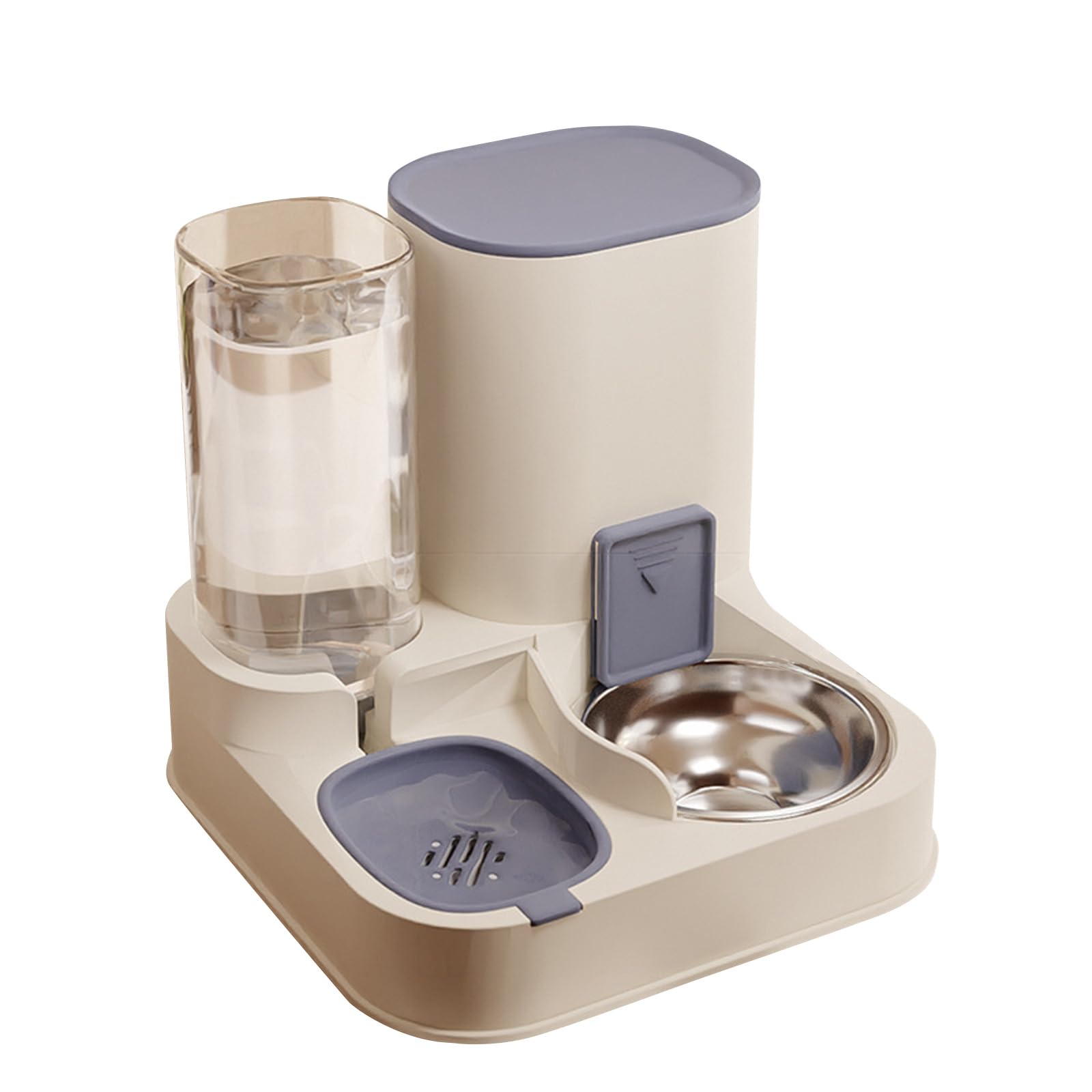 PETCUTE Distributore Automatico Cibo e Acqua Gatti/Cani 2 in 1,Distributore di Acqua da 1.3L,Distributore di Acqua per Animali Domestici,Piccoli,Gatti e Cuccioli,Facile Da Pulire,Cibo Secco e Umido