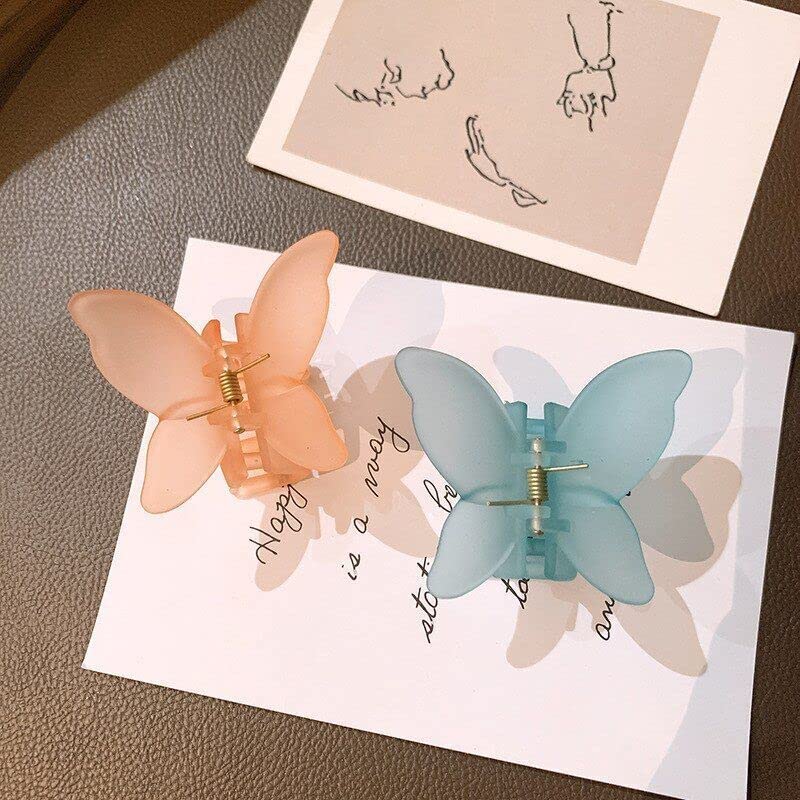 BAKEFY 6 Frosted Transparent Claws Elegant Butterfly Hairpins Women Hair Accessories Hair Claws Woman Girls Hairstyle Clips Barrettes Headwear,Multi 1