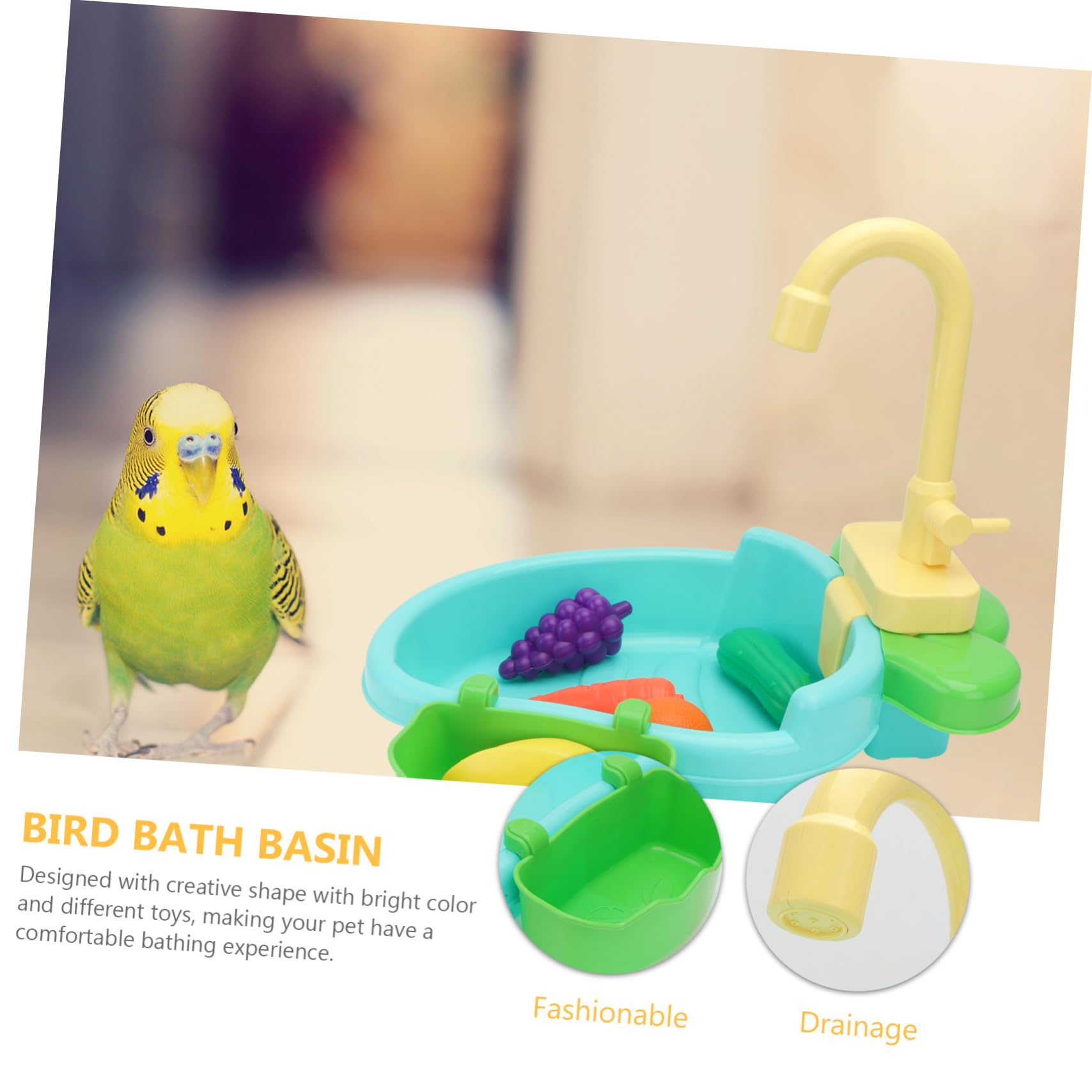 FRCOLOR 1satz Multi-funktionale Vogeldusche Mit Spielzeugen Kreatives Badebecken Für Papageien Und Kleine Vögel Sicheres Material Für Sommer Und Winteranwendungen Inklusive