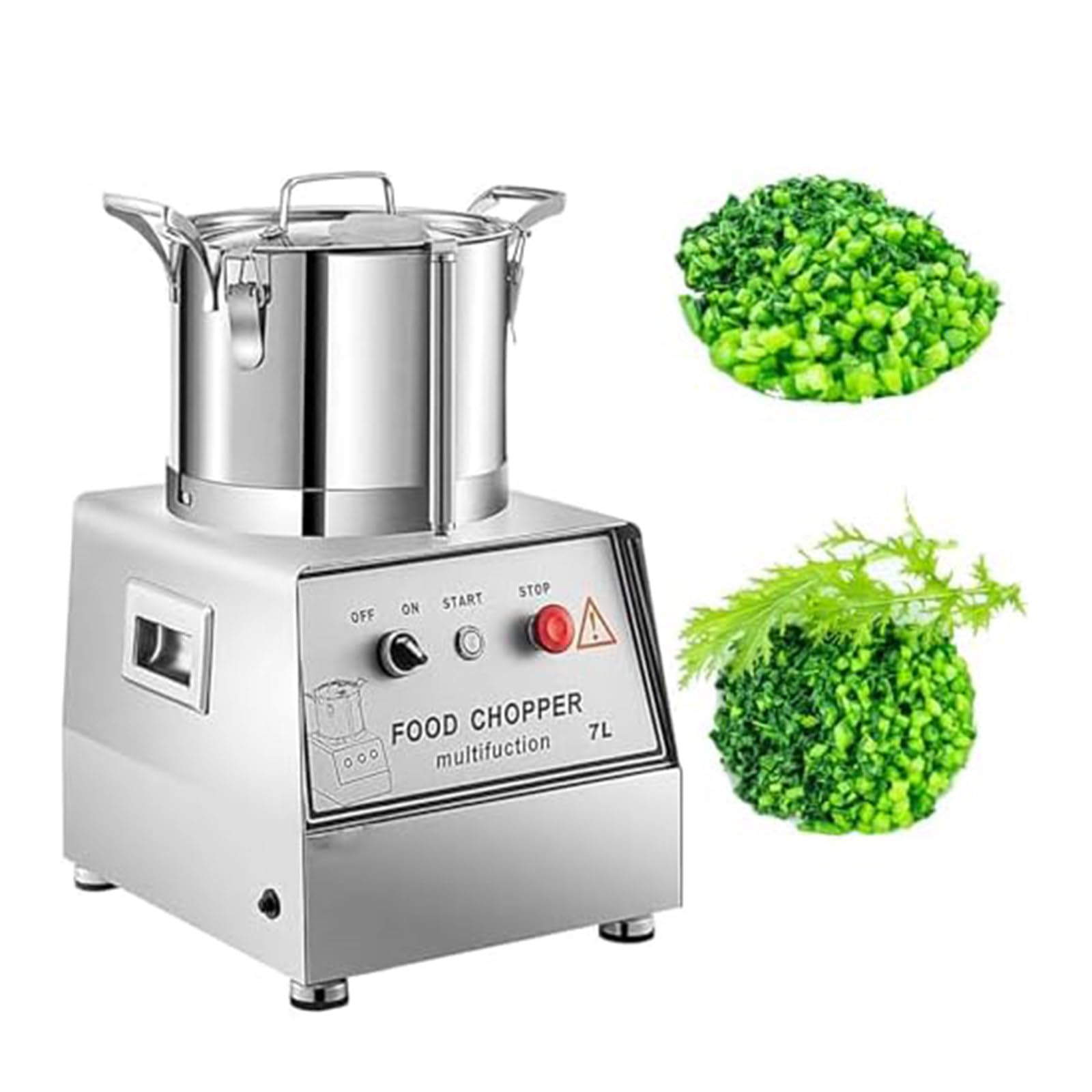 BOOZXCV Stainless Steel Vegetable and Fruit Chopper, 1400W Electric Meat Grinder Commercial Food Processor, Multifunctional Meat Grinder,S-Shaped Blade for Vegetables and Fruits,Food Preparation (7l)