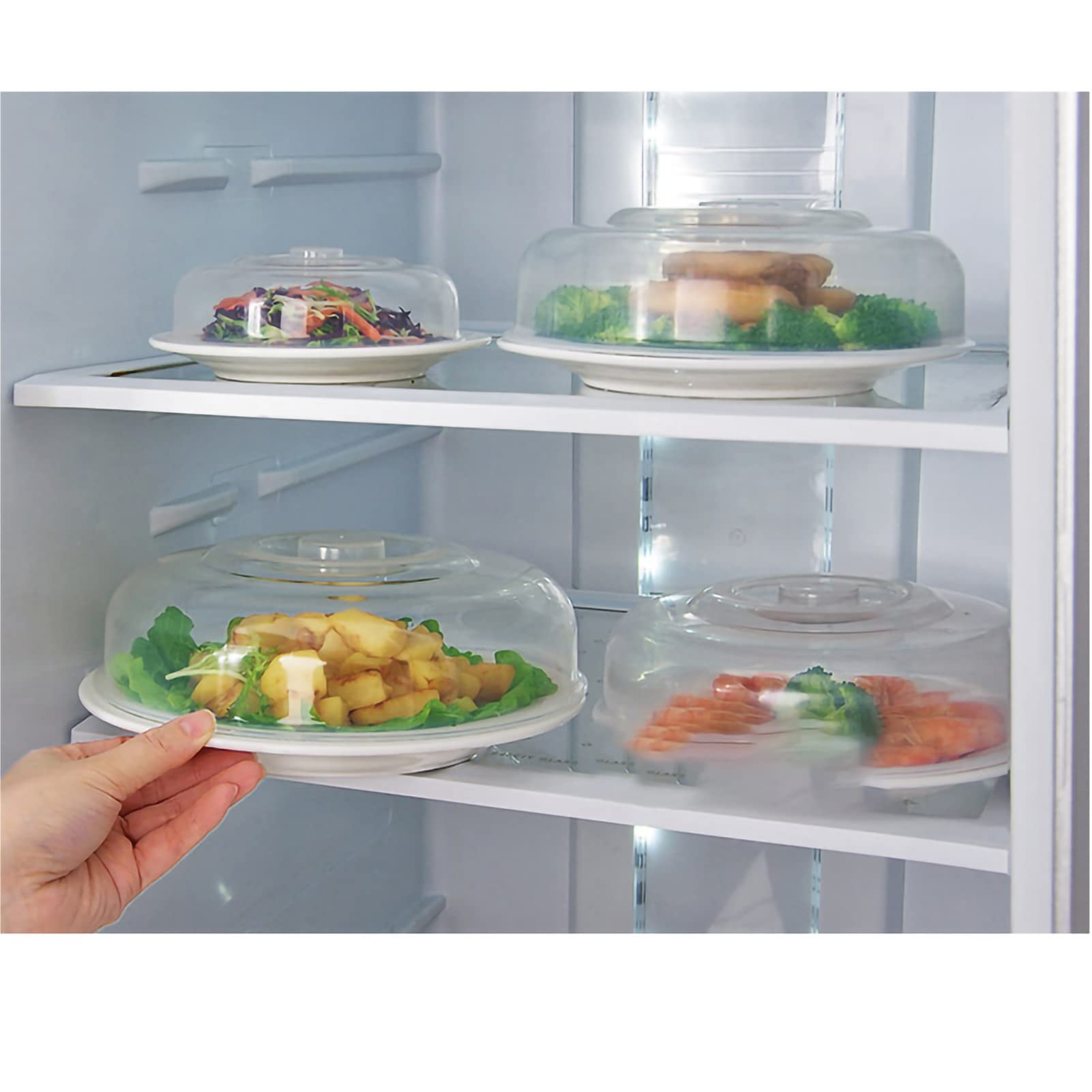 Couverture Micro-ondes Transparence Matériau PP Protection des Aliments Grab Design Safe Healthy Microwave Splatter Cover (Moyen 17cm)