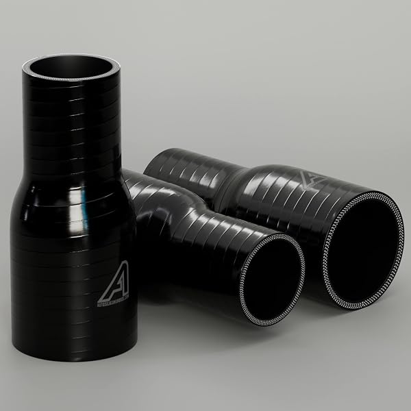 12mm > 8mm Silicone Hose Straight Reducer Black - 4