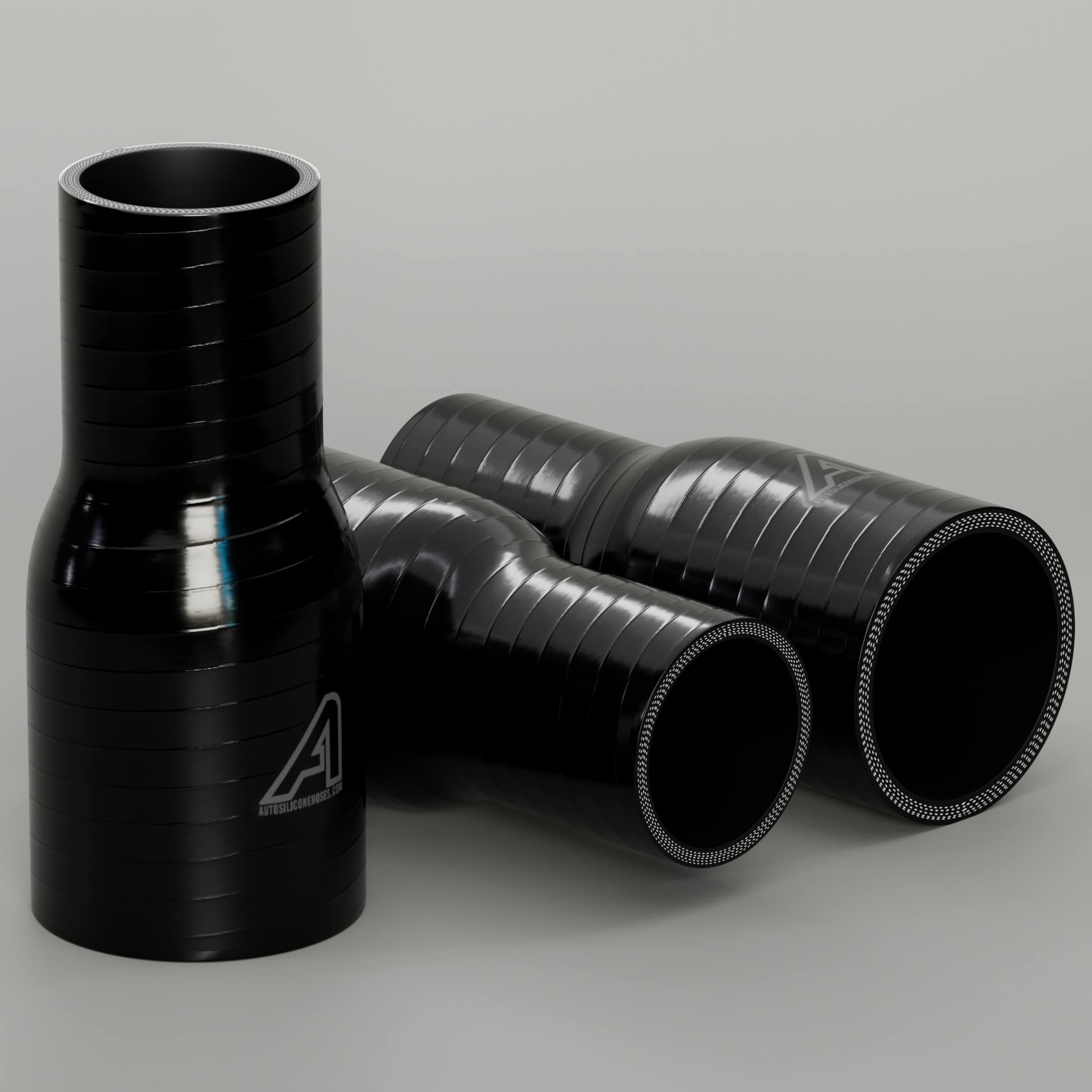 12mm > 8mm Silicone Hose Straight Reducer Black — view 4