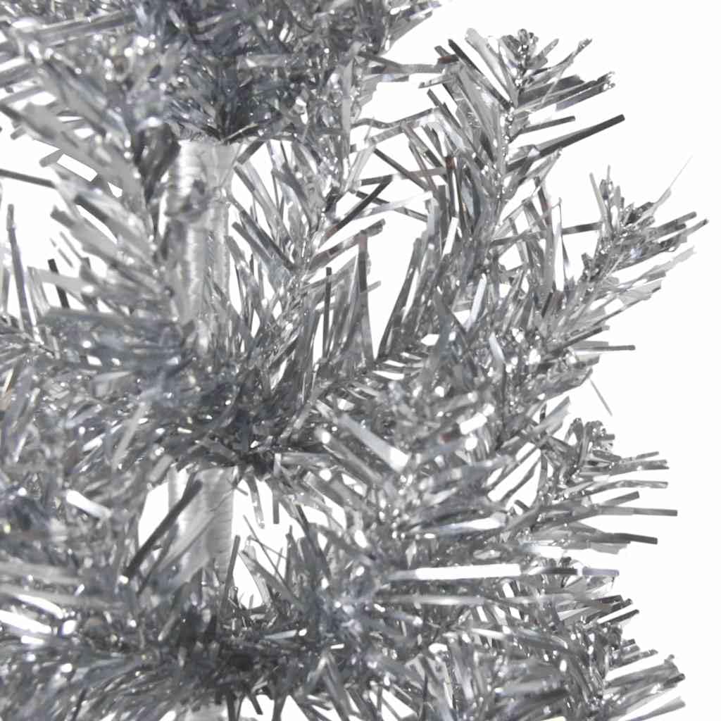 Semi-árbol de Navidad artificial delgado 240 cm plata