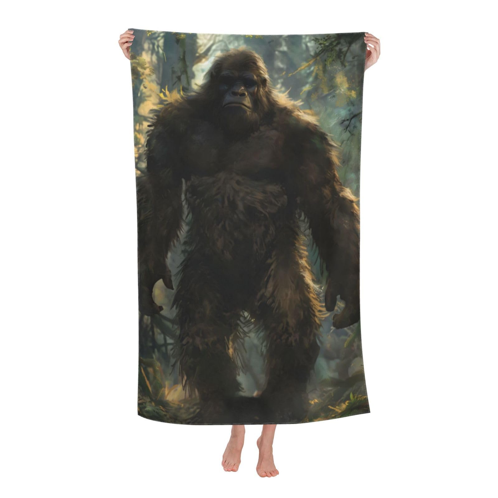 HLBSDM Bigfoot Beach Towel 31inx51in Sasquatch Sand Free Microfiber Bath Towel Ultra Soft Quick Dry Pool Towel Absorbent Towel Lightweight Towel for Swimming Bathroom Decor