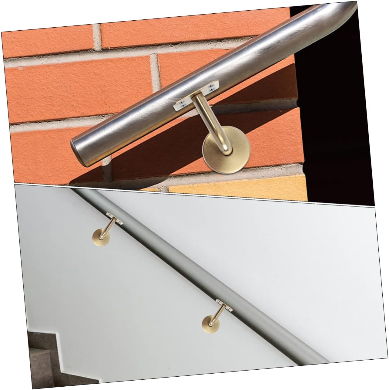 DOITOOL Stair Rail Bracket Set 6pcs Stainless Steel Handrail Brackets Handrail Support for Indoor Stairs Easy to Install