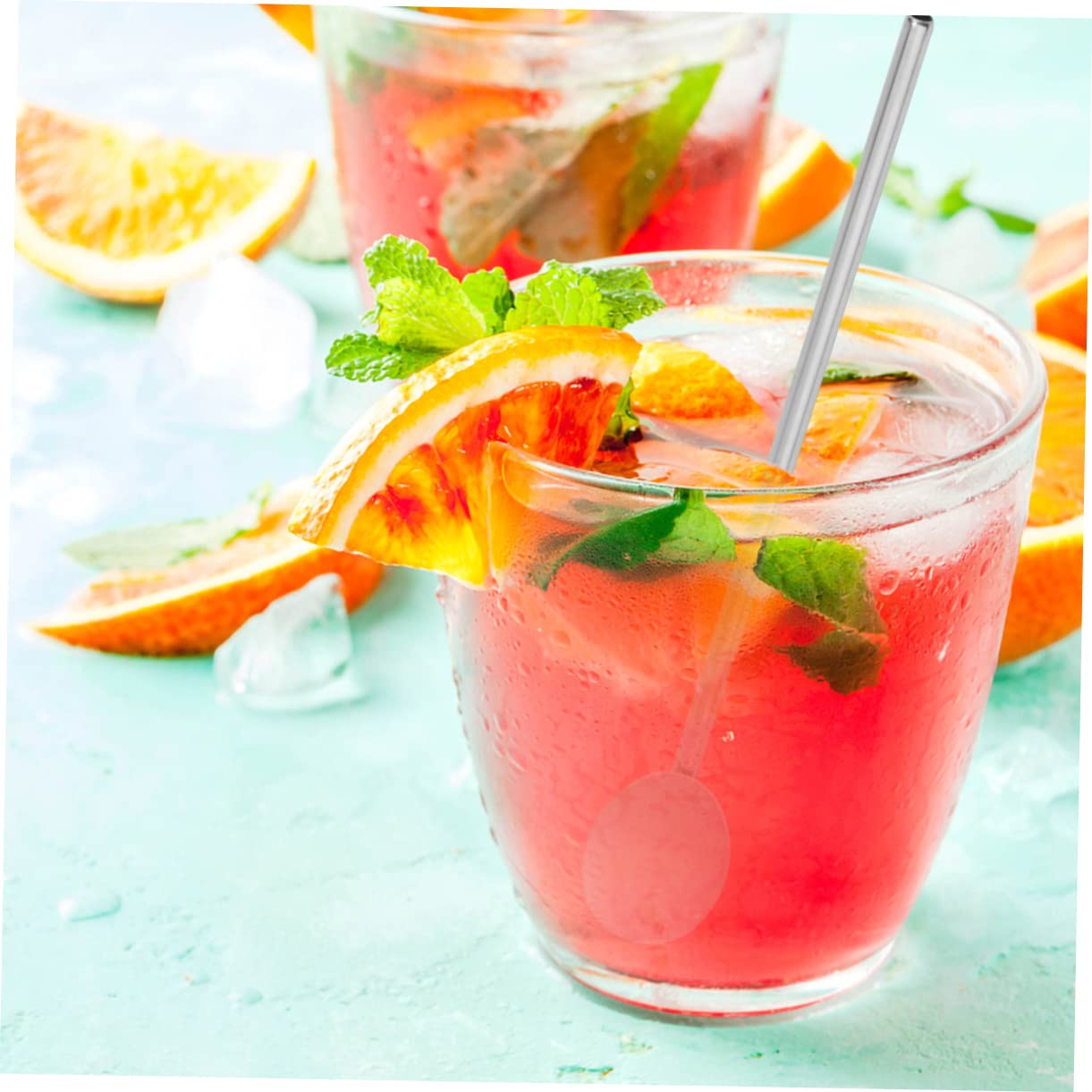 VINTORKY 7pcs Stainless Steel Straw Spoon Coffee Stirring Spoons Cocktail Reusable Bar Spoon Straw Stainless Straws Stir Spoon Honey Stirring Spoon Metal Straw Spoon Mixing Spoons Silver