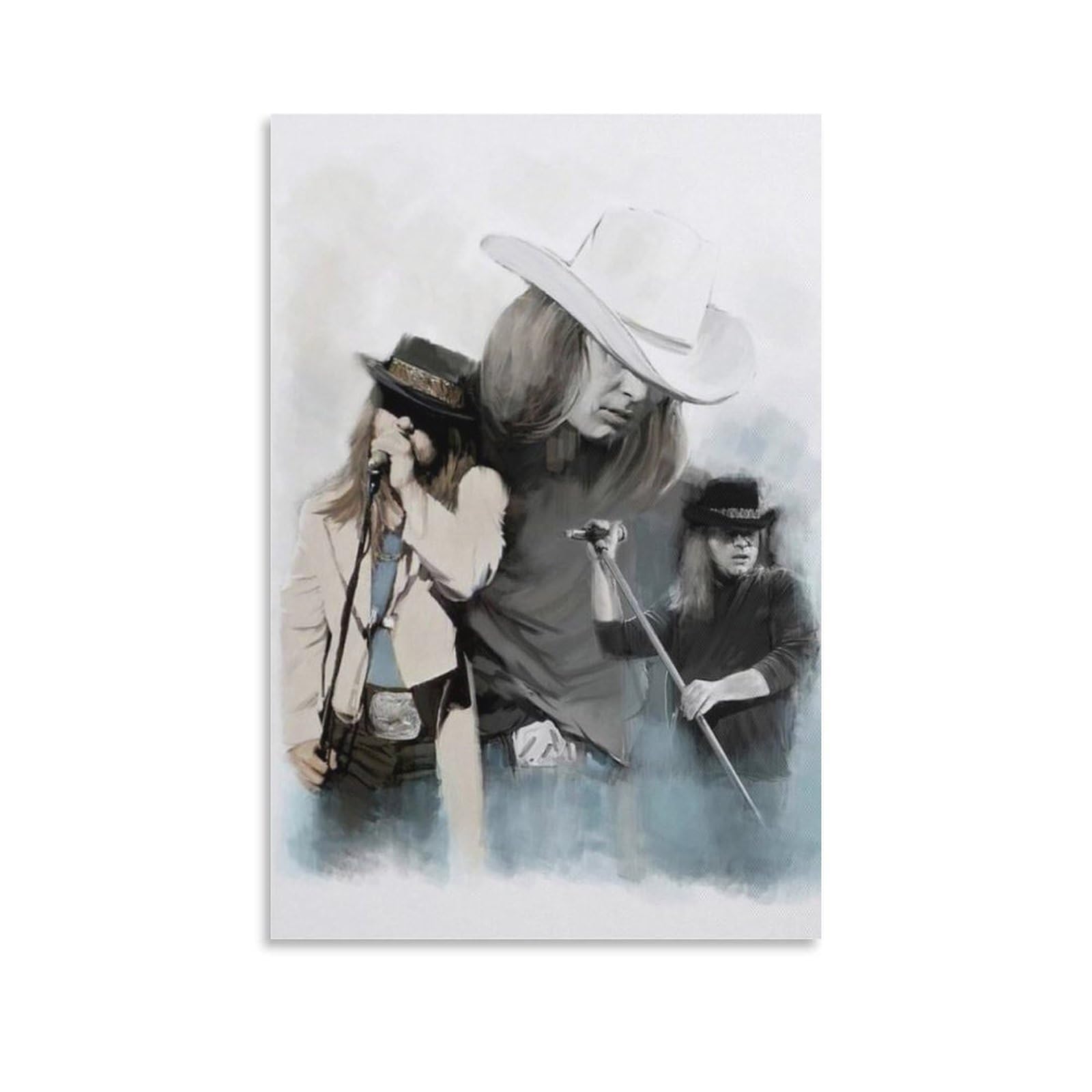 FCOIN Ronnie Van Zant Canvas Poster Artworks Picture Print Poster Wall Art Painting Canvas Decor Home Posters 20x30inch(50x75cm)