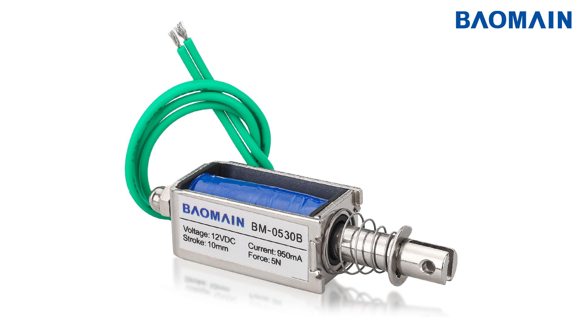 Watch Baomain Solenoid Electromagnet 0530B DC 12V 950mA 10mm 5N Push ...