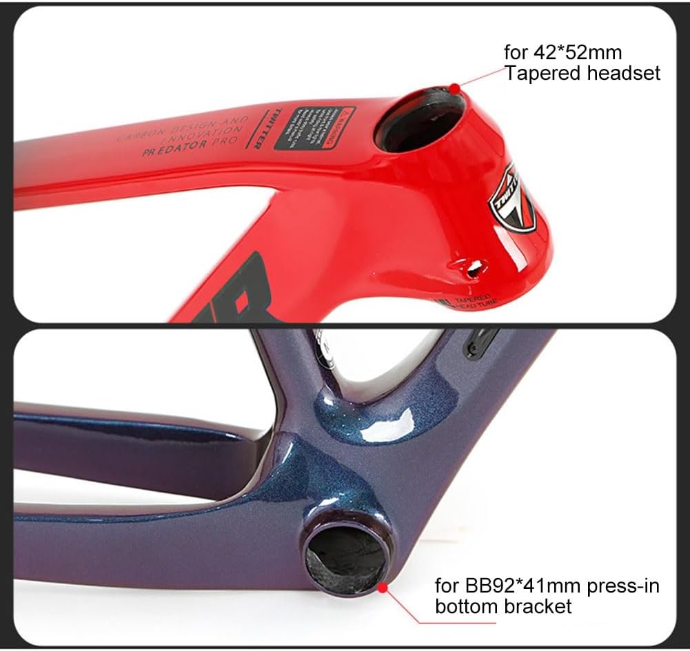 TUJISEK Carbon Fiber Mountain Bikes Frame 15''/17''/19'' Frame 27.5 29er Mountain Bikes Frame Disc Brake QR 135mm Bicycles Frame Internal Routing