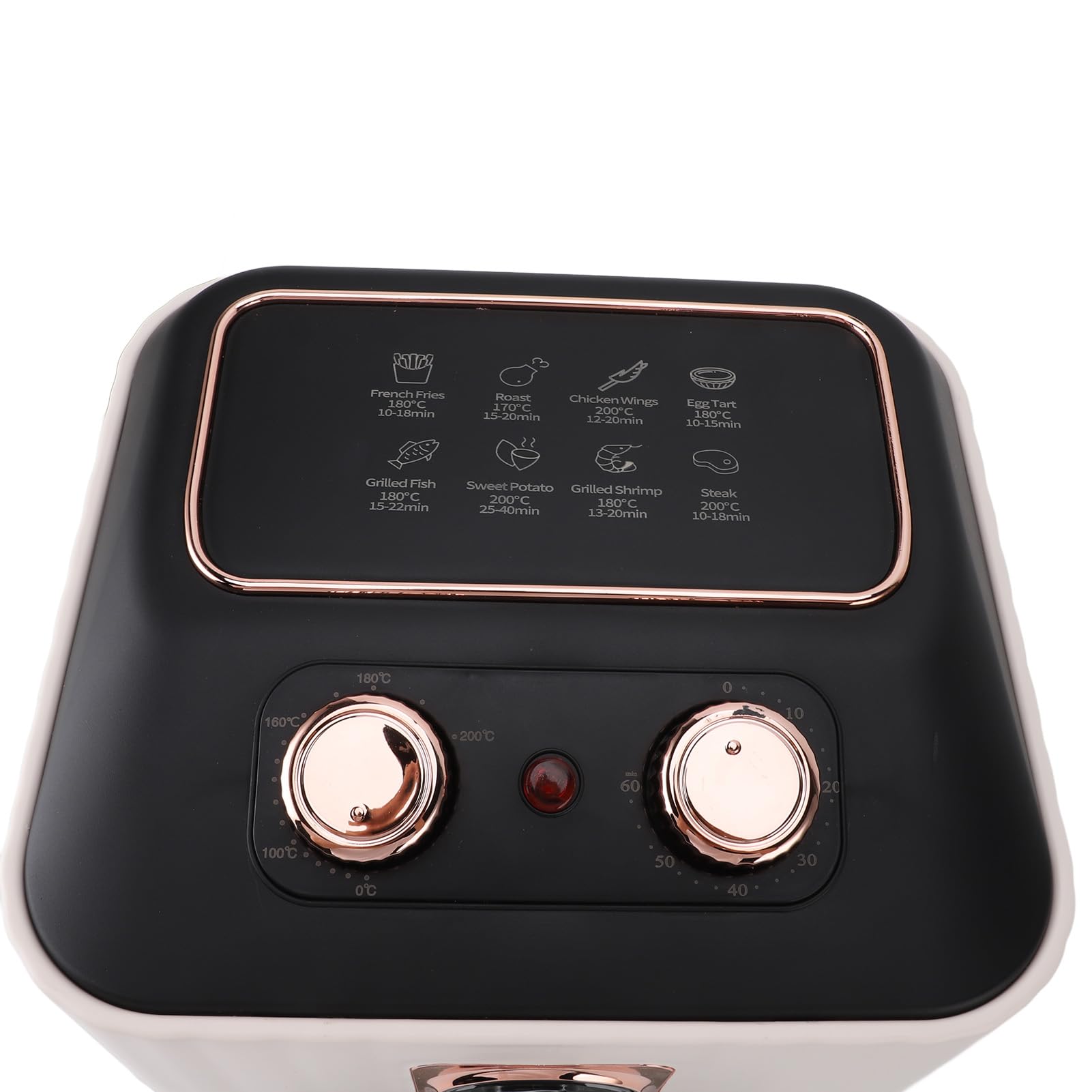 Generic Friggitrice Elettrica Ad Aria da 1000 W, Grande capacità di 6 Litri con Finestra Visiva a 360 Gradi e Controllo Intelligente della Temperatura, per Domestica, Cottura, (Spina europea bianca