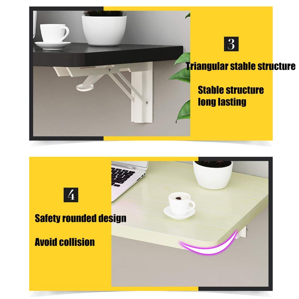 Folding Wall Mounted Workbench Drop Leaf Table, for Small Spaces Desk