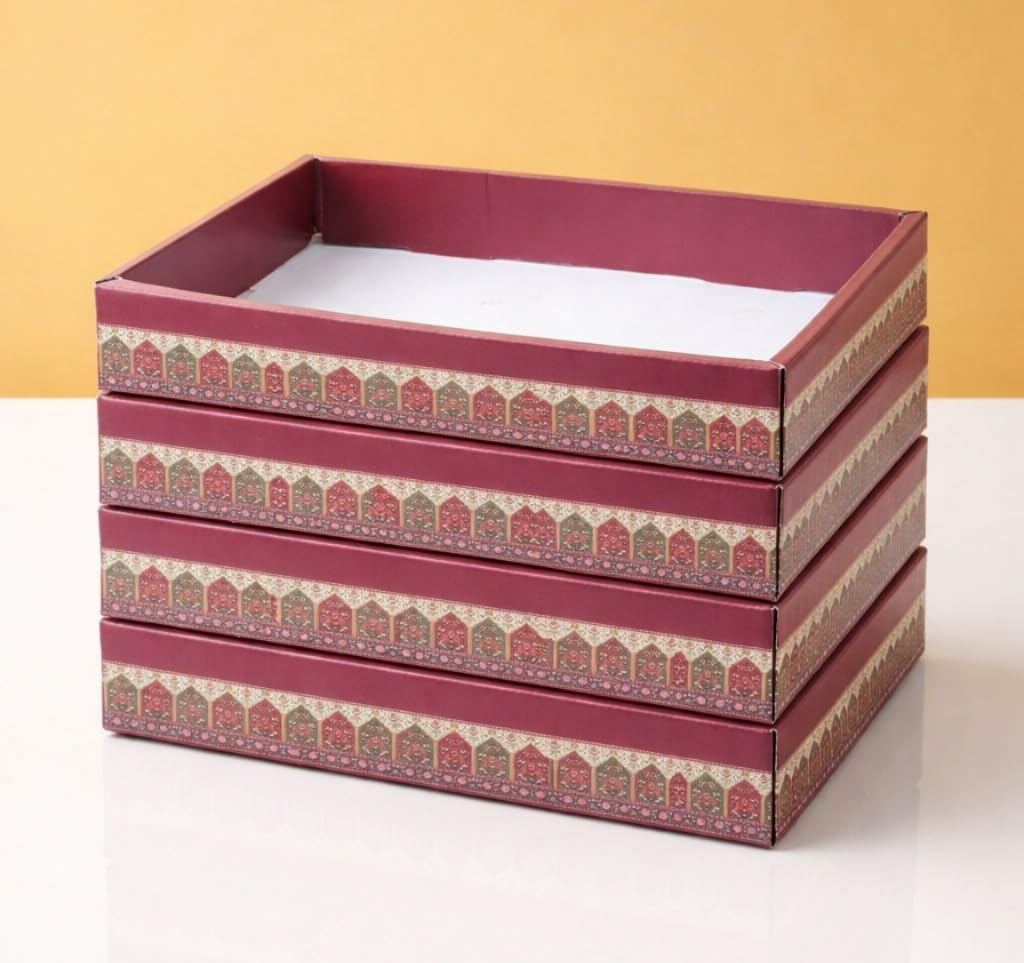 SATYAM KRAFT Pcs Multipurpose Folding Gift Box | Premium Paper Hamper Tray for Rakhi, Raksha Bandhan, Wedding, Birthday, Festive Occasions, Return Gifts & Hampers (Color 6, Pack of 6)-image-12