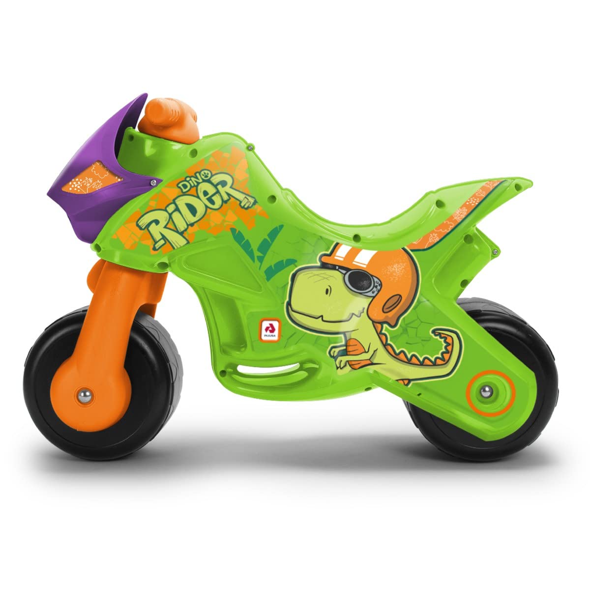 INJUSA Laufrad Motorrad für Kinder ab 18 Monaten, Dino Rutschfahrzeug mit Breiten Rädern, ergonomischem Sitz und Tragegriff, Indoor & Outdoor