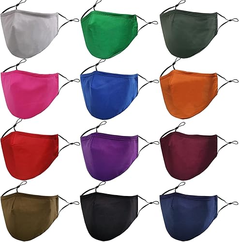 Mascarillas de tela lavables y reutilizables para mujeres y hombres, máscara facial transpirable con alambre de nariz y bolsillo para filtro para