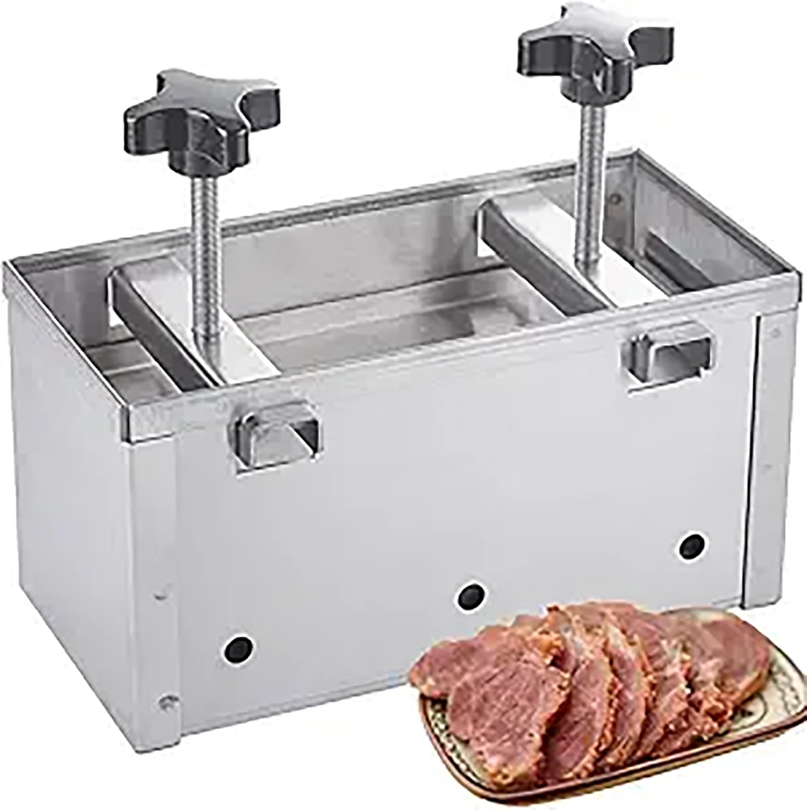 Equipo de prensa de carne, dispositivo de presurización de doble tornillo de acero inoxidable para hamburguesas rellenas, deslizadores, barbacoa y parrilla