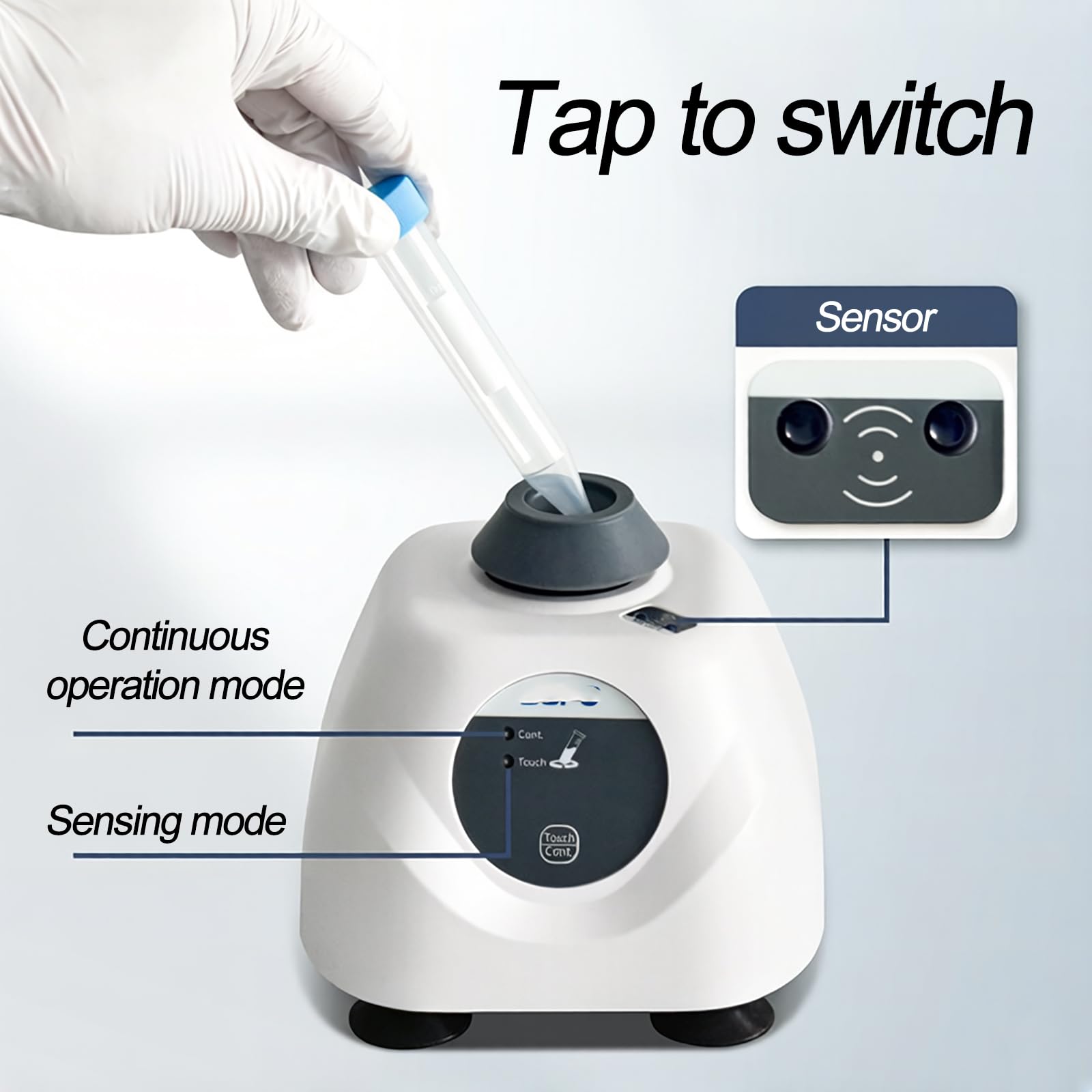 MObyat Mini-Labormischer, 500–3200 U/min, Kleiner Tragbarer Mischer Mit Touch-Funktion, Bürstenloser Motor, Dauerbetrieb, Für Kleine Probenmengen, Reagenzgläser Und Zentrifugenröhrchen