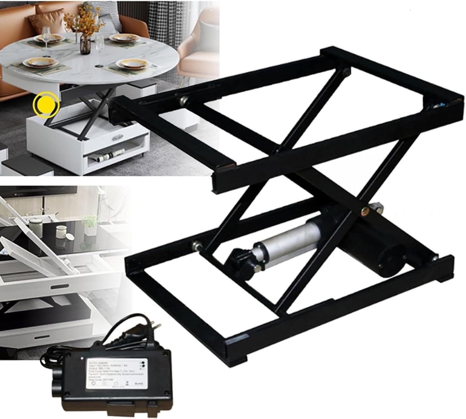 Electric Lifting Table Bracket Folding Iron Frame Scissor Lift Platform for Dining Working and Computer Use Smart Home