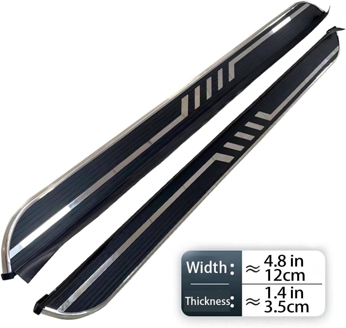 2 pcs fits for Jeep Grand Cherokee L 2022-2025 Running Board Side Step Nerf Bar Pedal Side Step ZunYue Black (with Brackets)