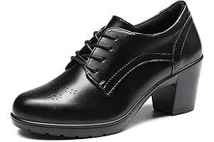 Women's Heels Pointed Toe High Chunky Oxfords Shoes - Style and Comfort Combined