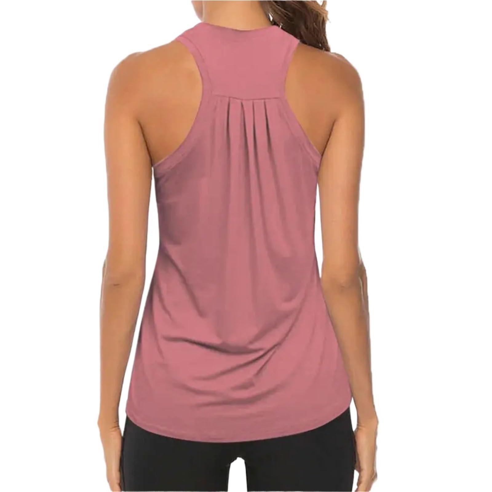 Running Tank Tops Camisetas de Secado rápido y Transpirable for Mujer, Camisetas Deportivas for Gimnasio y Yoga, pantalón Corto for Correr, Tops de Manga, Ropa de Entrenamiento(Pink,XXL)