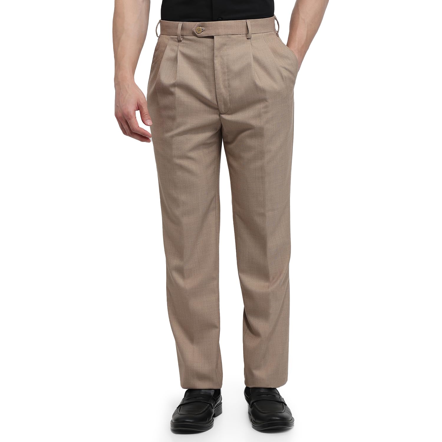 raymond Men Classic Fit Shark Skin Pattern Polyester Wool Blend Double Pleat Formal Trouser-picture-13
