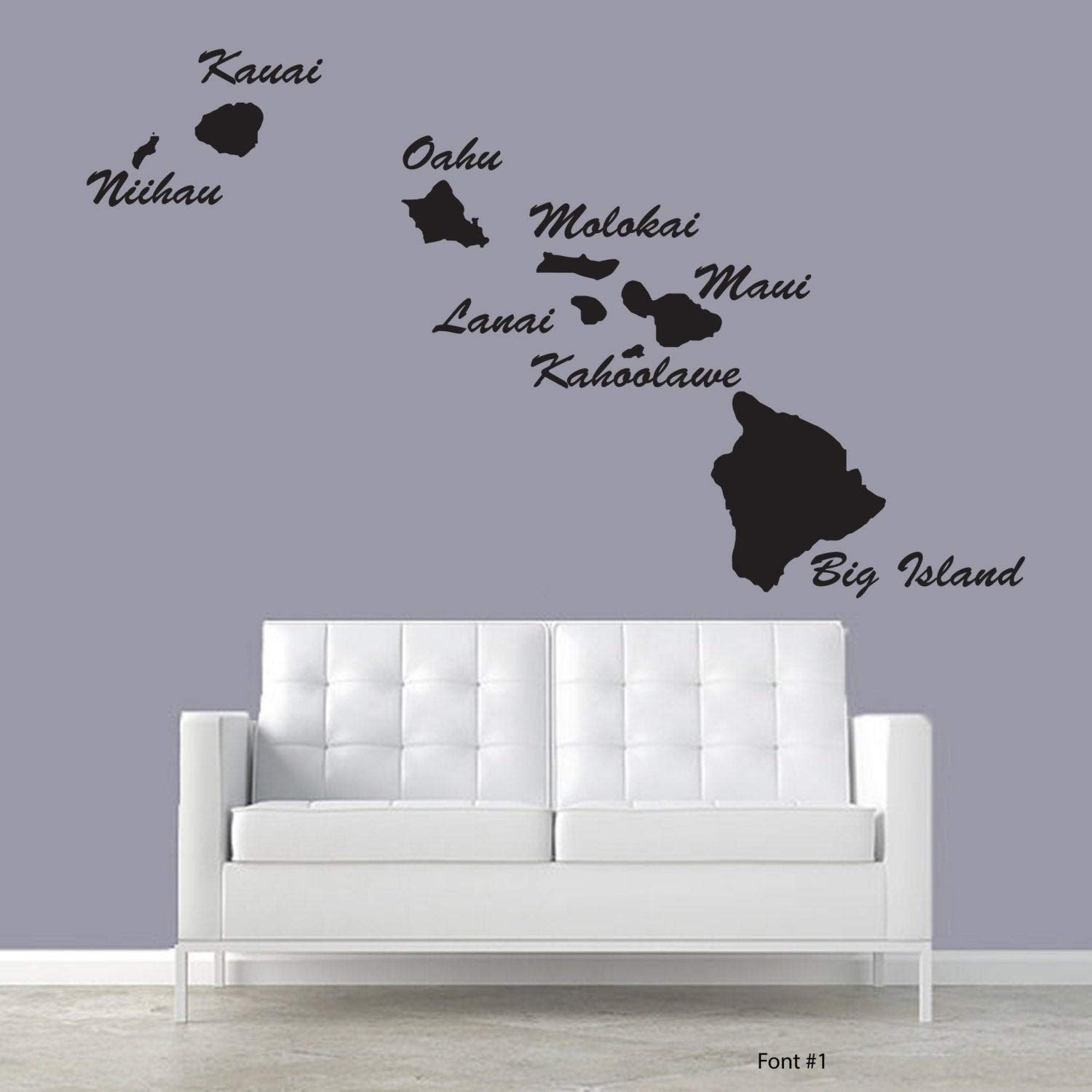 Advancedecalshop Hawaiian Islands Wall Decal Mural Wall Decor Tropical Islands Sticker