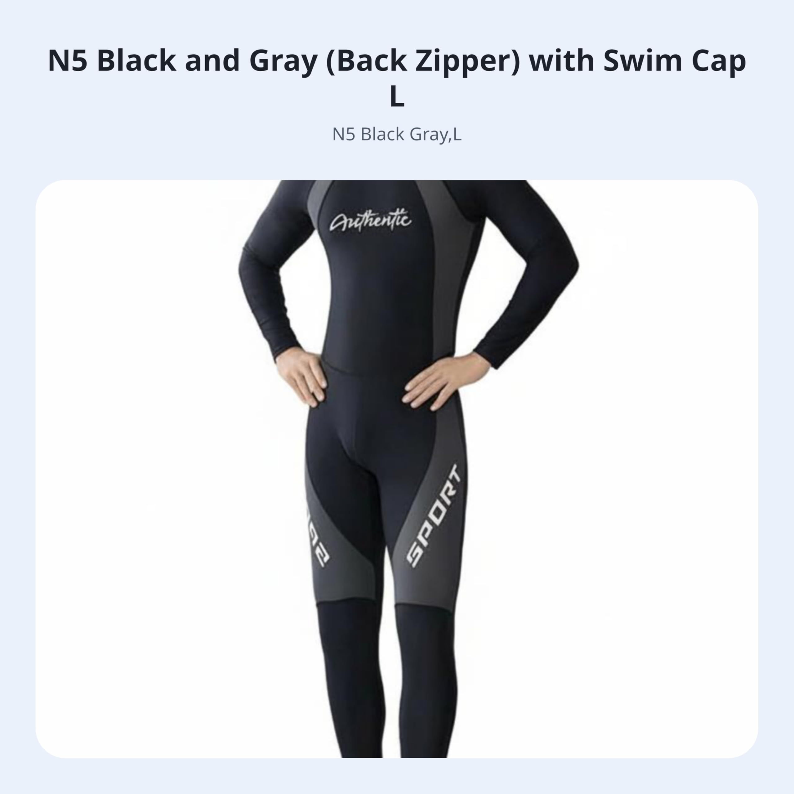 Tuta Intera Uomo Manica Lunga Asciugatura Rapida Nuoto - Poliestere Sportivo per Fitness Palestra e Sport- N5 Nero Grigio L