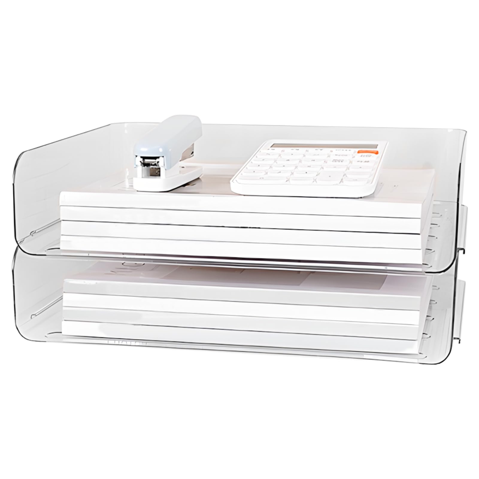 Organizer da scrivania per scrivania, organizer da scrivania a 2 ripiani, in acrilico trasparente, per ufficio o uso domestico, per ordinare file, libri, piccoli oggetti e oggetti essenziali da