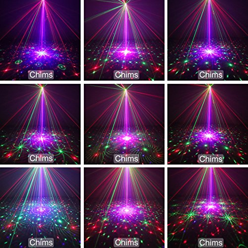 Image of Starmate Magical Stage Laser Projector RGRB Color 80 Patterns Gobos with Blue LED Sound Activated Remote-control for DJ Disco Club Xmas Christmas
