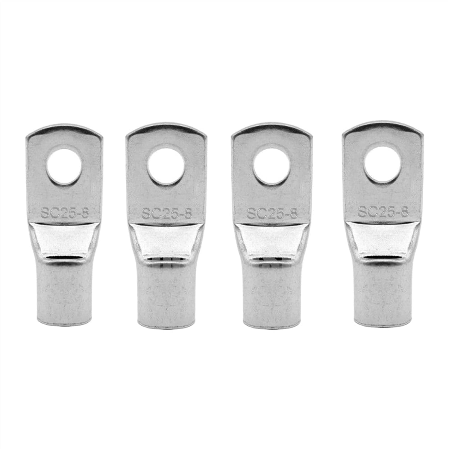 Ring Terminals, Ring Terminals 50/10PCS Copper Cable Lug Kit Tinned lugs Battery Nose Wire Connector(SC25-6,50PCS)