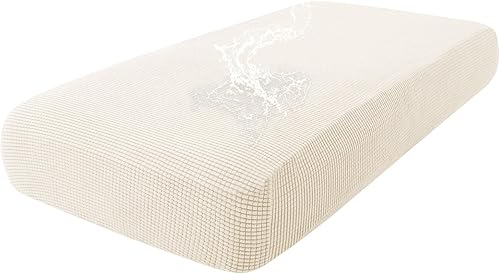 Miniatura 41 de hyha - Fundas de cojín impermeables para sofá modular, fundas de cojín de sofá en forma de L, tela jacquard gruesa, funda de diván con parte Gris