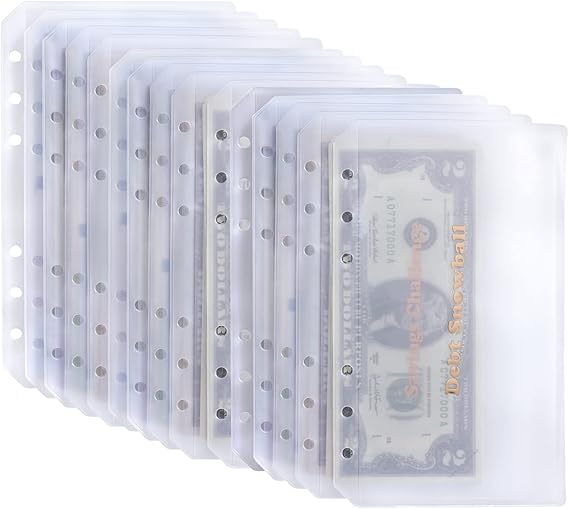 umsicht A6 Binder Pockets 15pcs, Zipless Budget Envelopes