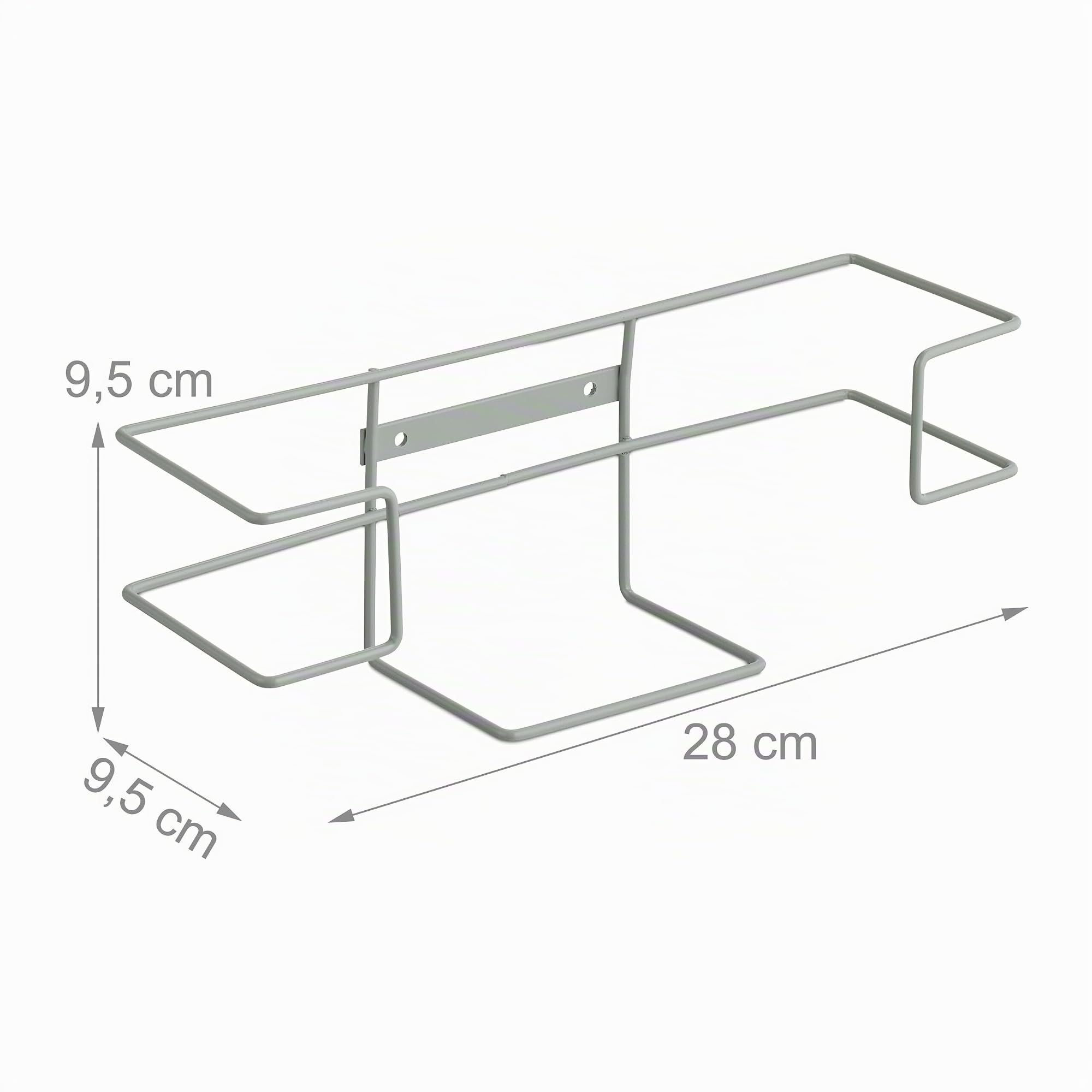 Relaxdays Support Mural pour Votre Boite à Gants jetables, Lot de 2, Fer, H x L x P : 9,5 x 28 x 9,5 cm, Gris